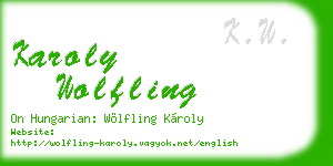 karoly wolfling business card